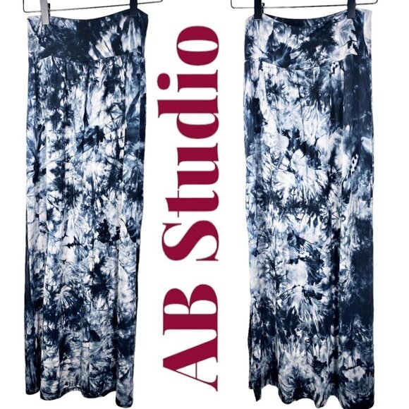 NWOT AB STUDIO Tie Dye Stretchy Side Slit Y2K Maxi Skirt, Size Small - Picture 1 of 5